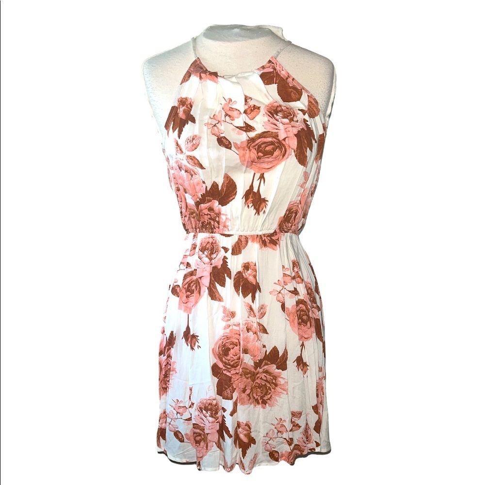 J for Justify Mini White & Pink Floral Dress Size Small